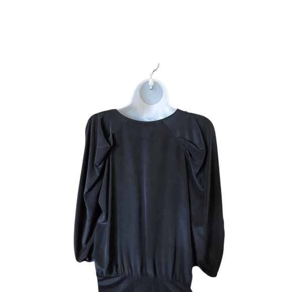 BCBGMaxAzria Charcoal Wrap Blouse - Picture 7 of 9